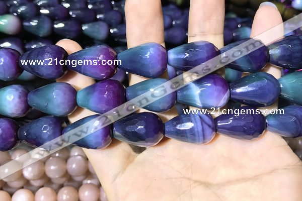 CAA2165 15.5 inches 15*20mm faceted teardrop agate beads