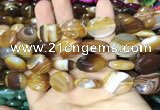 CAA2171 15.5 inches 15*20mm oval banded agate beads wholesale