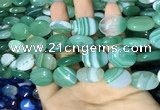 CAA2175 15.5 inches 15*20mm oval banded agate beads wholesale