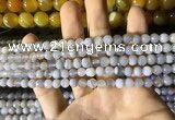 CAA2190 15.5 inches 4mm faceted round banded agate beads