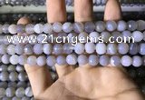 CAA2192 15.5 inches 8mm faceted round banded agate beads