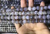 CAA2193 15.5 inches 10mm faceted round banded agate beads