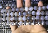 CAA2194 15.5 inches 12mm faceted round banded agate beads