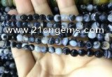 CAA2198 15.5 inches 6mm faceted round banded agate beads