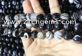 CAA2201 15.5 inches 12mm faceted round banded agate beads