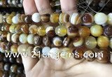 CAA2207 15.5 inches 10mm faceted round banded agate beads