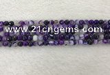 CAA2211 15.5 inches 4mm faceted round banded agate beads