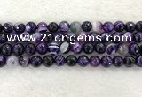 CAA2214 15.5 inches 10mm faceted round banded agate beads