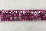 CAA2218 15.5 inches 4mm faceted round banded agate beads