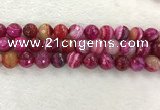 CAA2223 15.5 inches 14mm faceted round banded agate beads