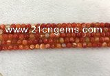 CAA2225 15.5 inches 4mm faceted round banded agate beads