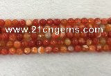 CAA2227 15.5 inches 8mm faceted round banded agate beads