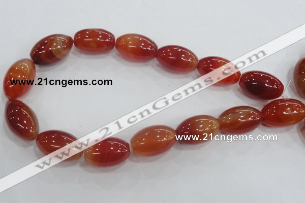 CAA223 15.5 inches 18*28mm rice red agate gemstone beads