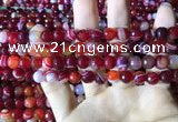 CAA2234 15.5 inches 8mm faceted round banded agate beads