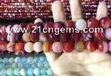 CAA2236 15.5 inches 12mm faceted round banded agate beads