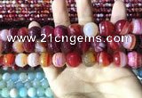 CAA2237 15.5 inches 14mm faceted round banded agate beads