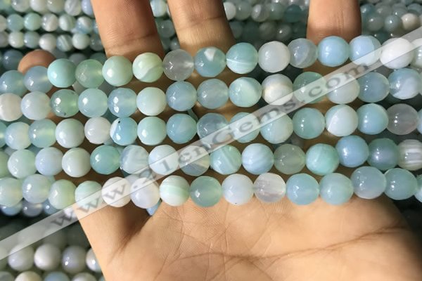 CAA2241 15.5 inches 8mm faceted round banded agate beads