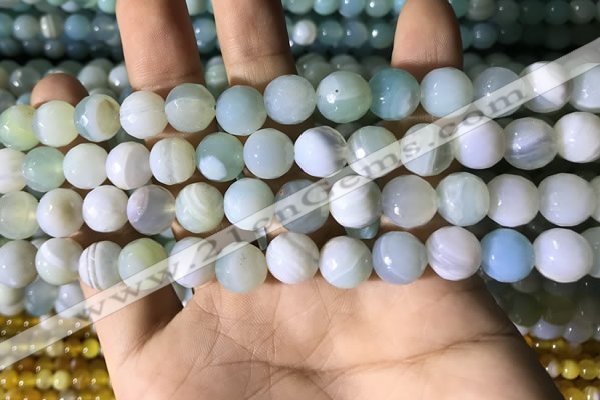 CAA2242 15.5 inches 10mm faceted round banded agate beads