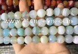 CAA2244 15.5 inches 14mm faceted round banded agate beads