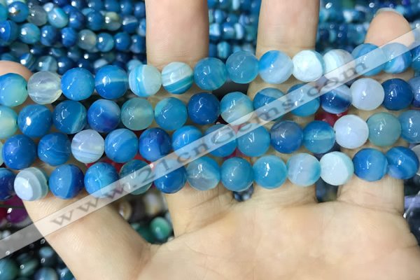 CAA2252 15.5 inches 10mm faceted round banded agate beads