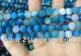 CAA2253 15.5 inches 12mm faceted round banded agate beads