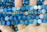 CAA2254 15.5 inches 14mm faceted round banded agate beads