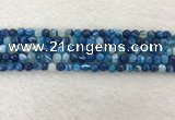 CAA2256 15.5 inches 4mm faceted round banded agate beads