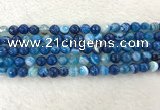 CAA2258 15.5 inches 8mm faceted round banded agate beads