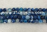 CAA2259 15.5 inches 10mm faceted round banded agate beads