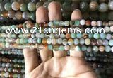 CAA2263 15.5 inches 4mm faceted round banded agate beads