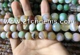 CAA2267 15.5 inches 12mm faceted round banded agate beads