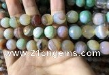 CAA2268 15.5 inches 14mm faceted round banded agate beads