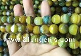 CAA2274 15.5 inches 12mm faceted round banded agate beads