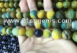 CAA2275 15.5 inches 14mm faceted round banded agate beads