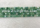 CAA2277 15.5 inches 4mm faceted round banded agate beads