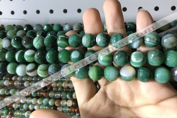 CAA2287 15.5 inches 8mm faceted round banded agate beads