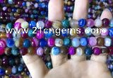 CAA2294 15.5 inches 8mm faceted round banded agate beads