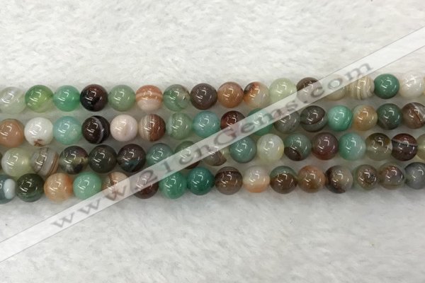 CAA2302 15.5 inches 8mm round banded agate gemstone beads