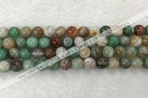 CAA2303 15.5 inches 10mm round banded agate gemstone beads