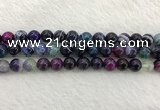 CAA2314 15.5 inches 10mm round banded agate gemstone beads