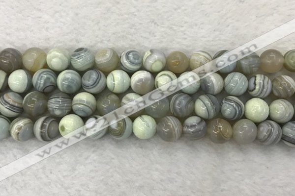 CAA2319 15.5 inches 10mm round banded agate gemstone beads