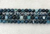 CAA2325 15.5 inches 10mm round banded agate gemstone beads