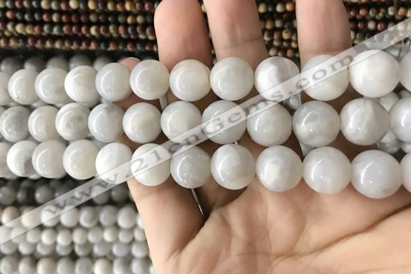 CAA2344 15.5 inches 12mm round white crazy lace agate beads wholesale