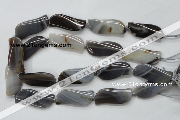 CAA236 15.5 inches 18*46mm marquise grey line agate beads