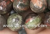 CAA2388 15.5 inches 12mm faceted round ocean agate beads wholesale