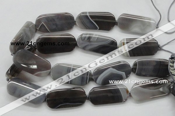 CAA239 15.5 inches 25*50mm rectangle grey line agate beads