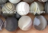 CAA2393 15.5 inches 8mm round matte Botswana agate beads wholesale