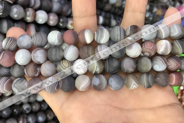 CAA2393 15.5 inches 8mm round matte Botswana agate beads wholesale