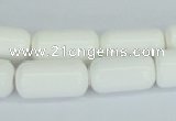CAA24 15.5 inches 10*20mm cylinder white agate gemstone beads