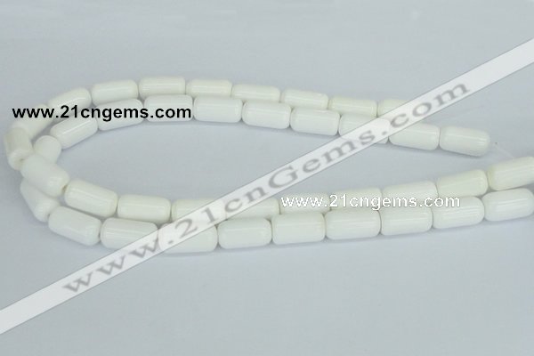 CAA24 15.5 inches 10*20mm cylinder white agate gemstone beads